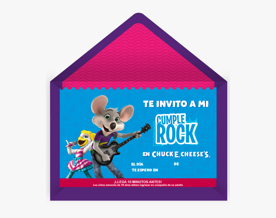Descarga E Imprime - Chuck E Cheese Tarjeta, Transparent Clipart
