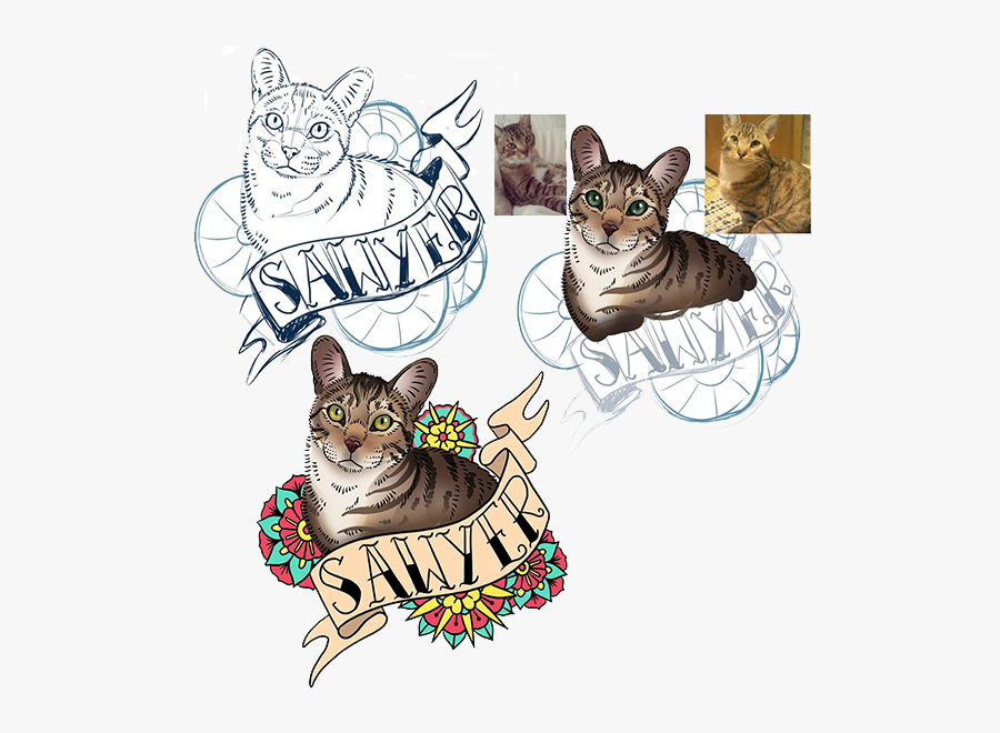 Pet Clipart Doodles - Domestic Short-haired Cat, Transparent Clipart