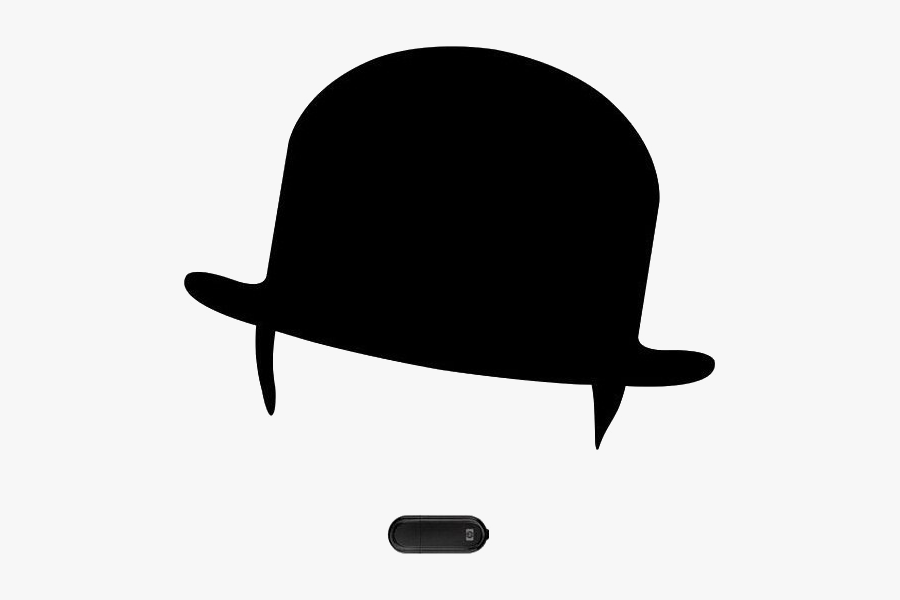 Charlie Chaplin Hat Transparent Background - Charlie Chaplin Face Silhouette, Transparent Clipart