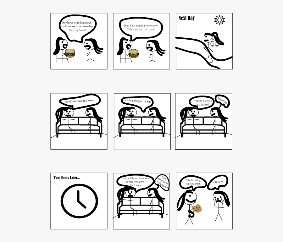 Spring Break Diet - Cartoon, Transparent Clipart