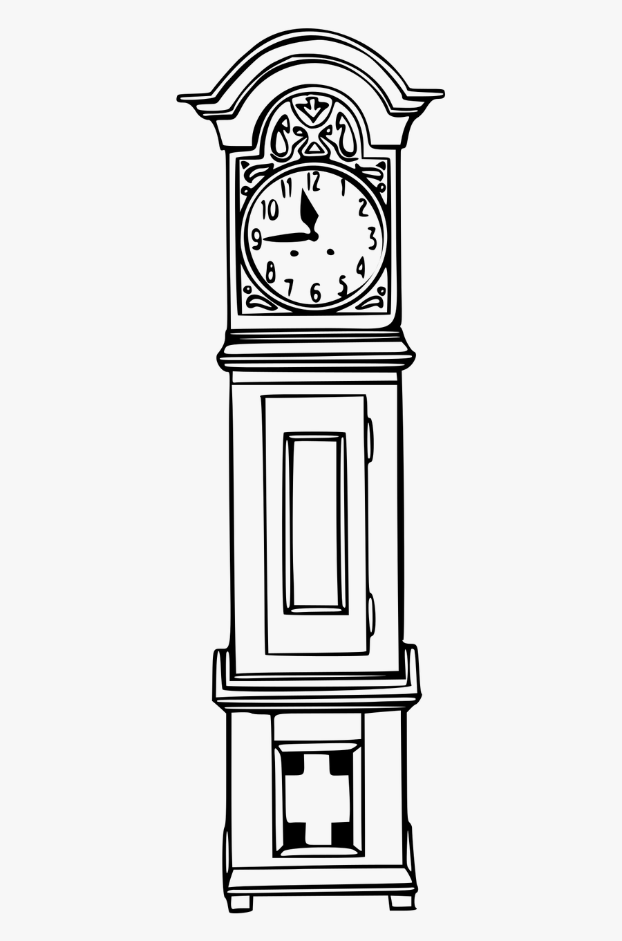 Grandfather Clock Clipart Black And White, Transparent Clipart