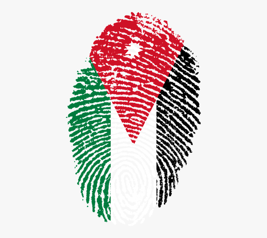 Jordan, Flag, Fingerprint, Country, Pride, Identity - Jordan Flag Fingerprint, Transparent Clipart