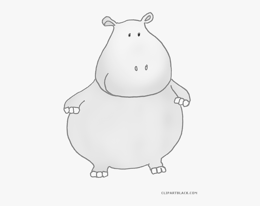 Hippo Clipart Hippo Outline - Cute Transparent Background Hippo Clipart, Transparent Clipart