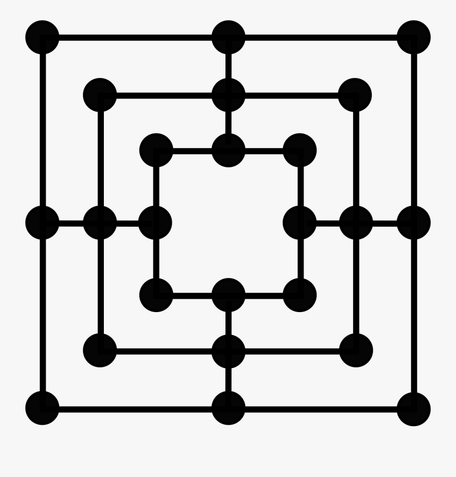 Checkers Play Checkers Game Free Photo - Nine Mens Morris Board, Transparent Clipart