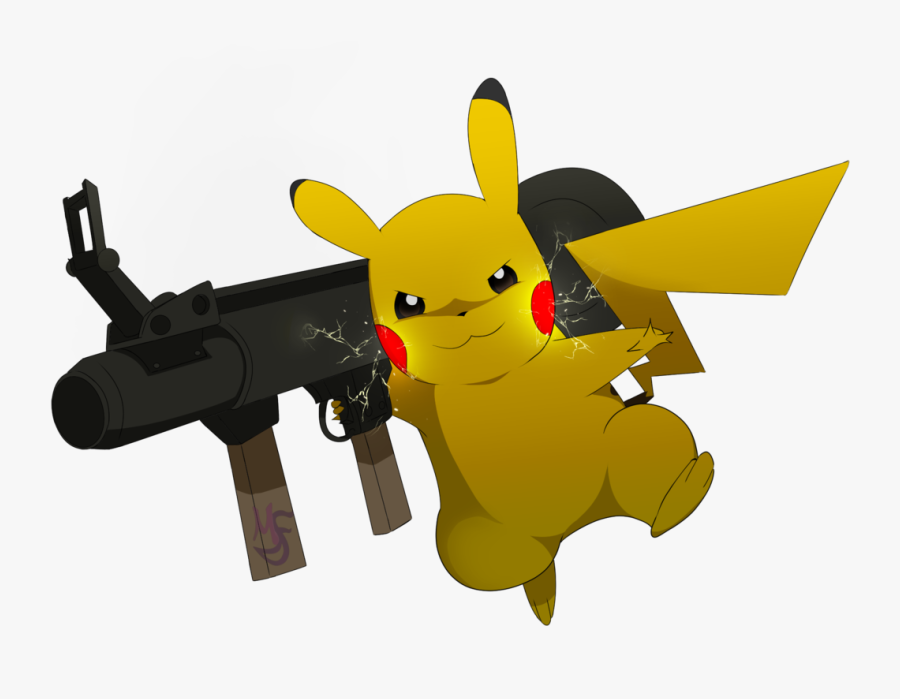 Pikachu Holding An Launcher - Pikachu With A Rocket Launcher, Transparent Clipart
