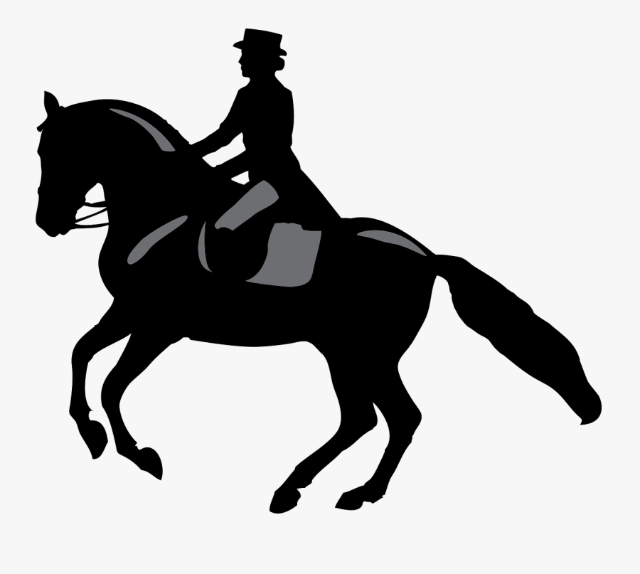 Dressage Clip Art Man Riding Horse Silhouette , Free Transparent