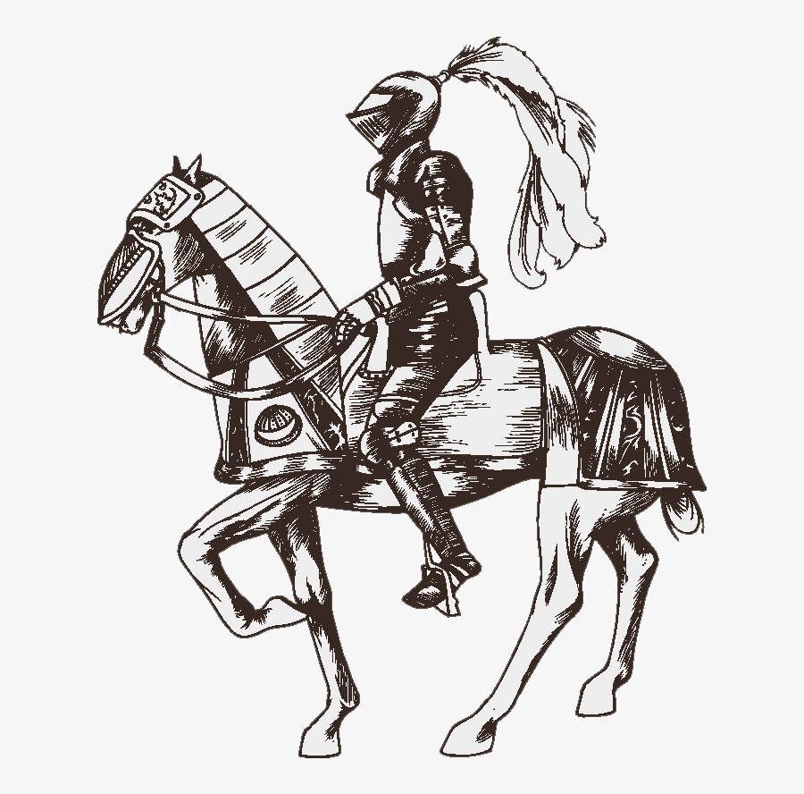 Dressage - Knight On A Horse Drawing, Transparent Clipart