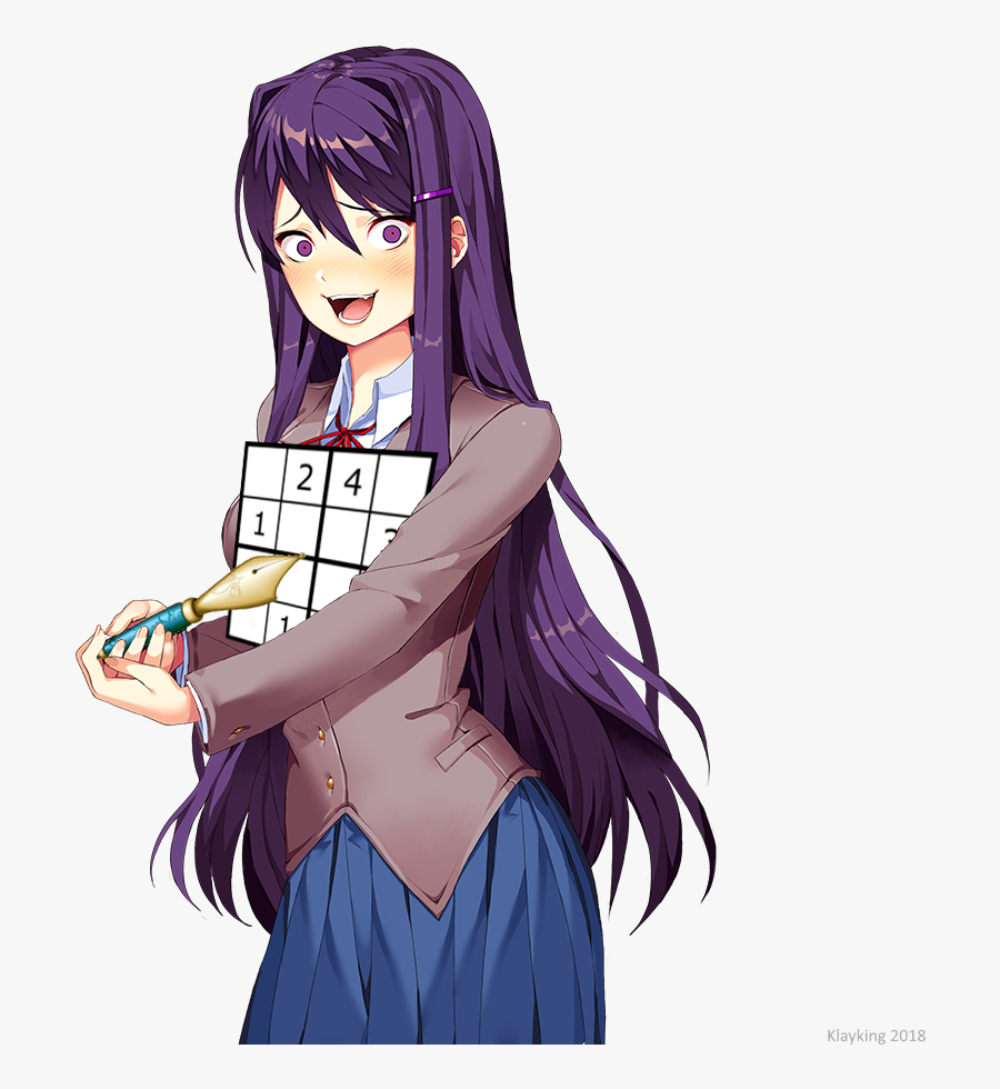 Clip Art Yuri Commits Sudoku Doki - Doki Doki Literature Club Yuri Knife, Transparent Clipart