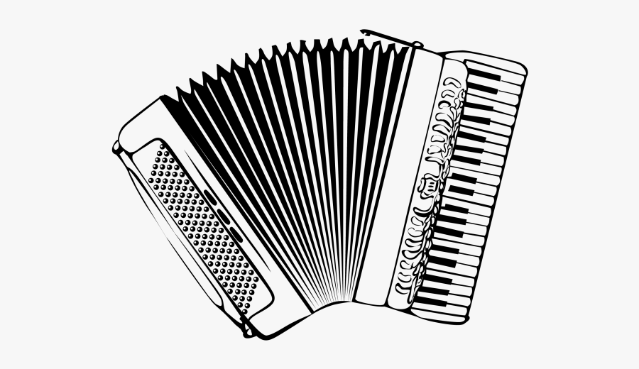 Accordion Black And White, Transparent Clipart