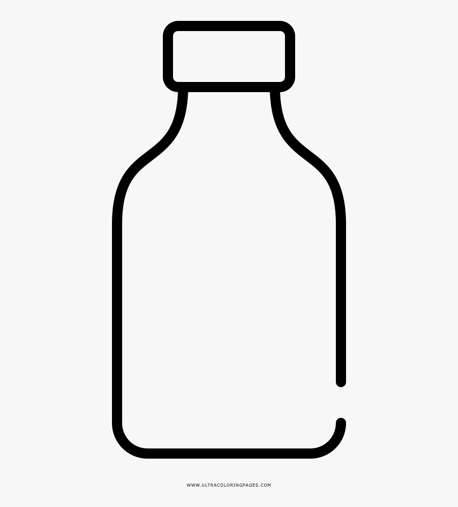 Milk Bottle Coloring Page - Glass Bottle , Free Transparent Clipart