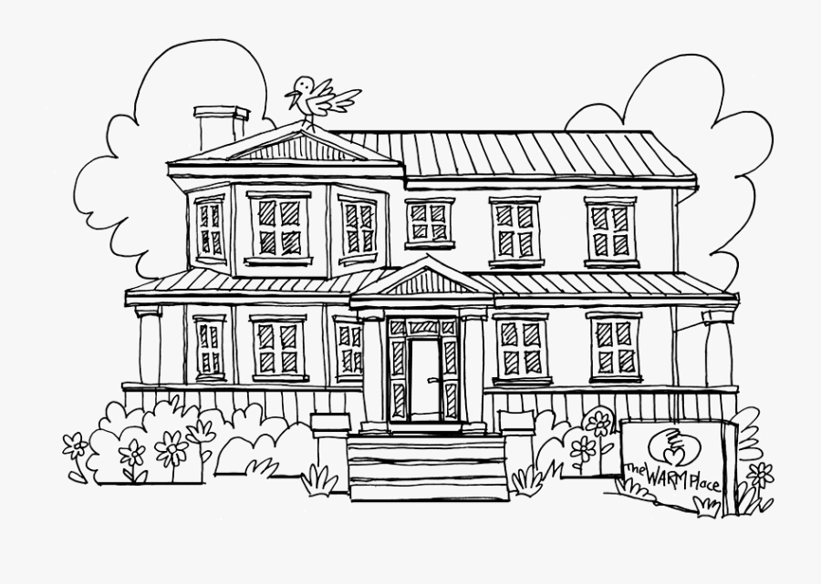 Fort Clipart Black And White - Sketch Of Permanent House, Transparent Clipart