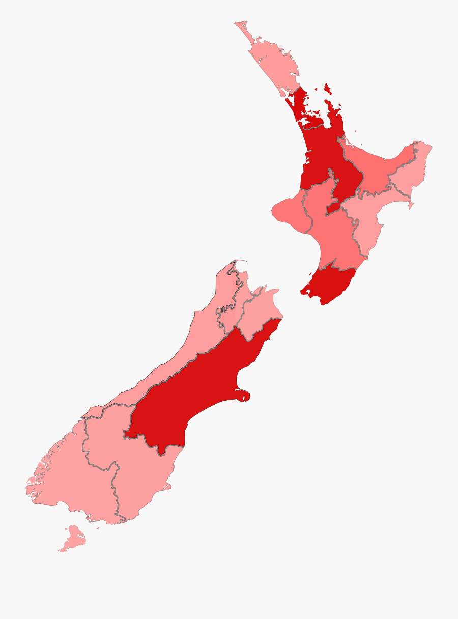 H1n1 New Zealand Map By Confirmed Cases - New Zealand Map Logo, Transparent Clipart