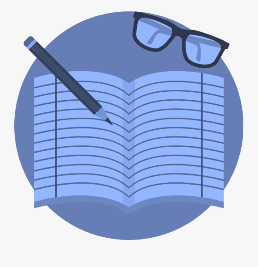 Notebook With Pencil And Glasses, Transparent Clipart