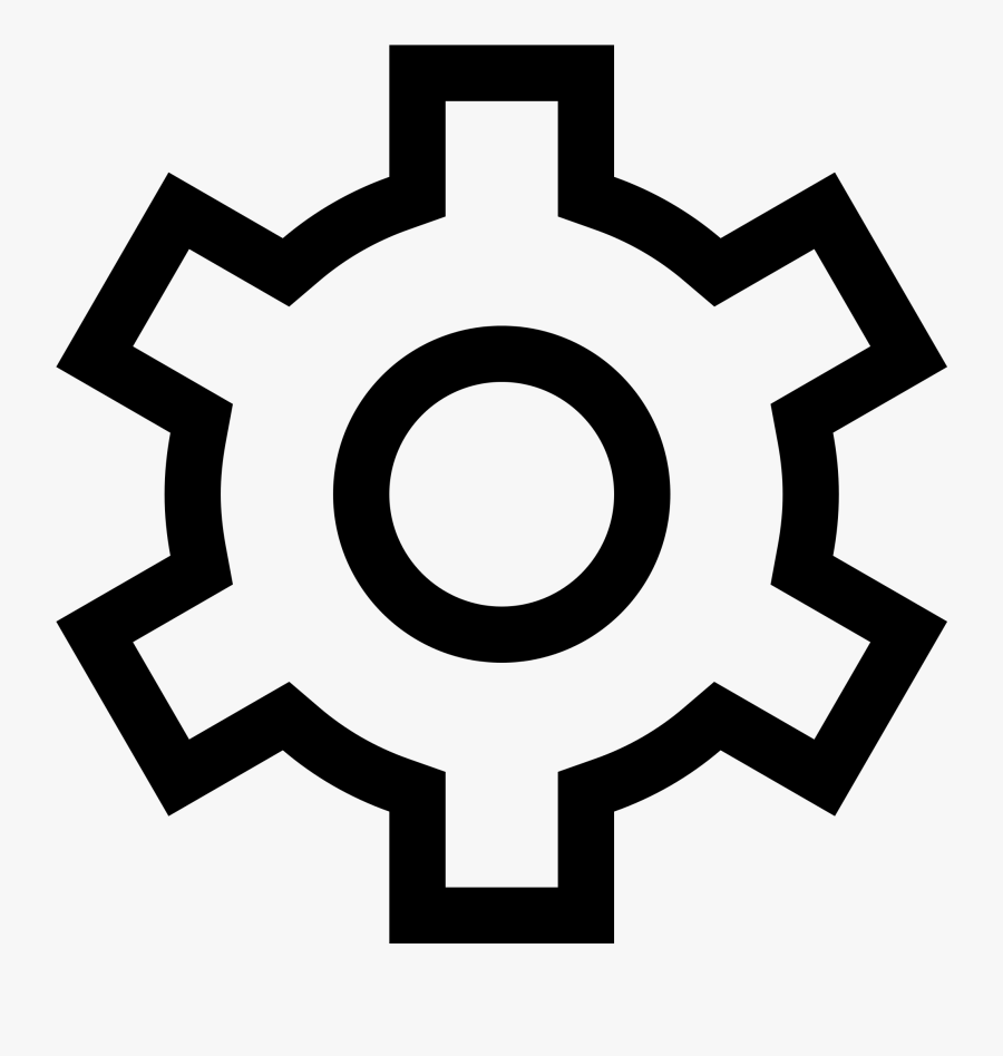 Simpleicons Interface Gear-outline - Windows 10 Settings Icon, Transparent Clipart