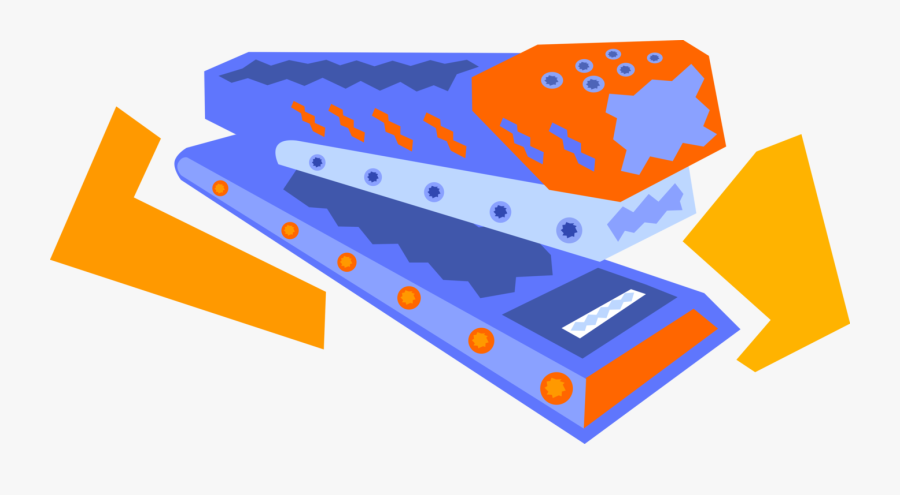 Vector Illustration Of Stapler Mechanical Device Joins, Transparent Clipart