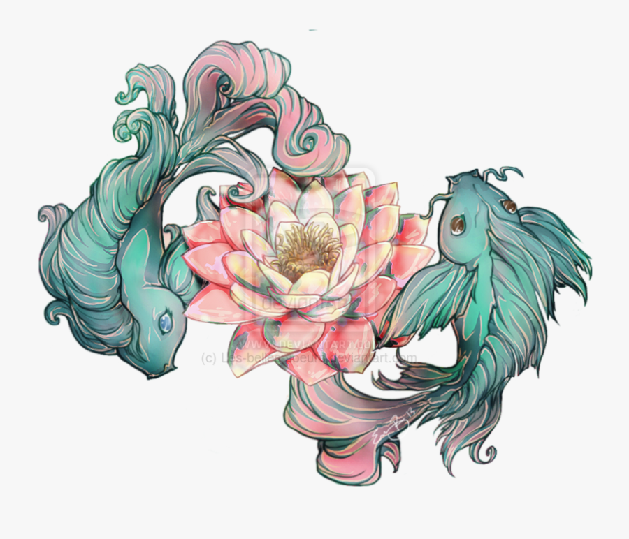 Butterfly Koi Paper Fish - Lotus Flower Tattoo Koi Fish, Transparent Clipart