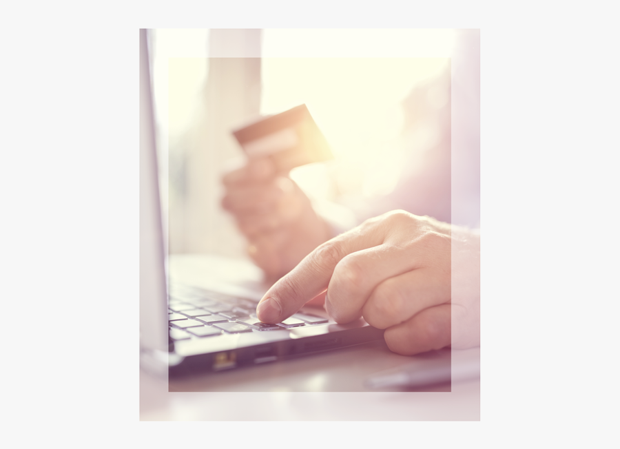 Person Making Purchase Online - Credit Card, Transparent Clipart