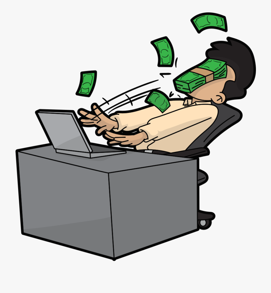 Computer Money Cartoon, Transparent Clipart
