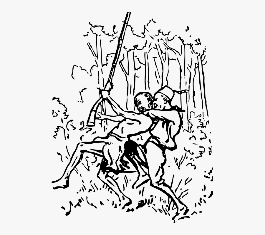 People Fighting War Png Black, Transparent Clipart