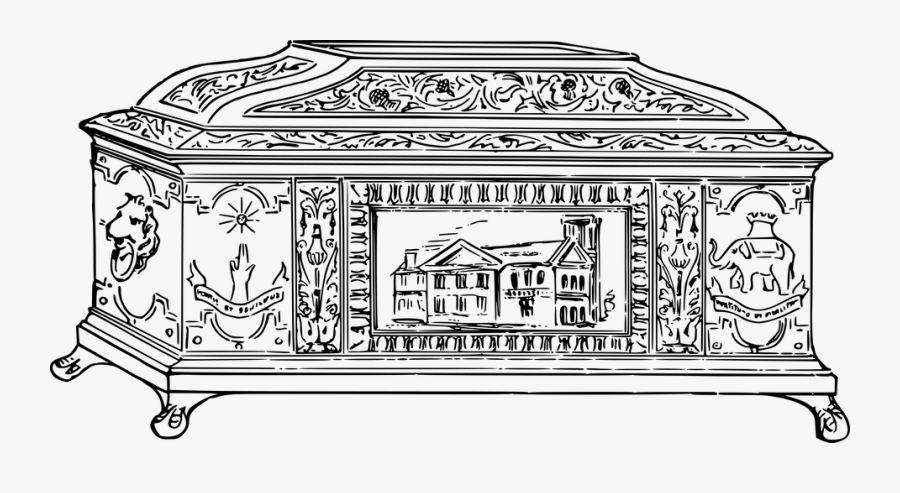 Coloring Pages Casket, Transparent Clipart