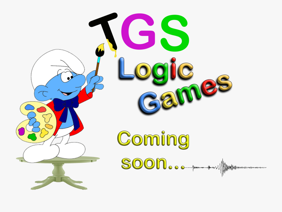 Tgs Logic Games Coming Soon By Anna G - Painter Smurf, Transparent Clipart