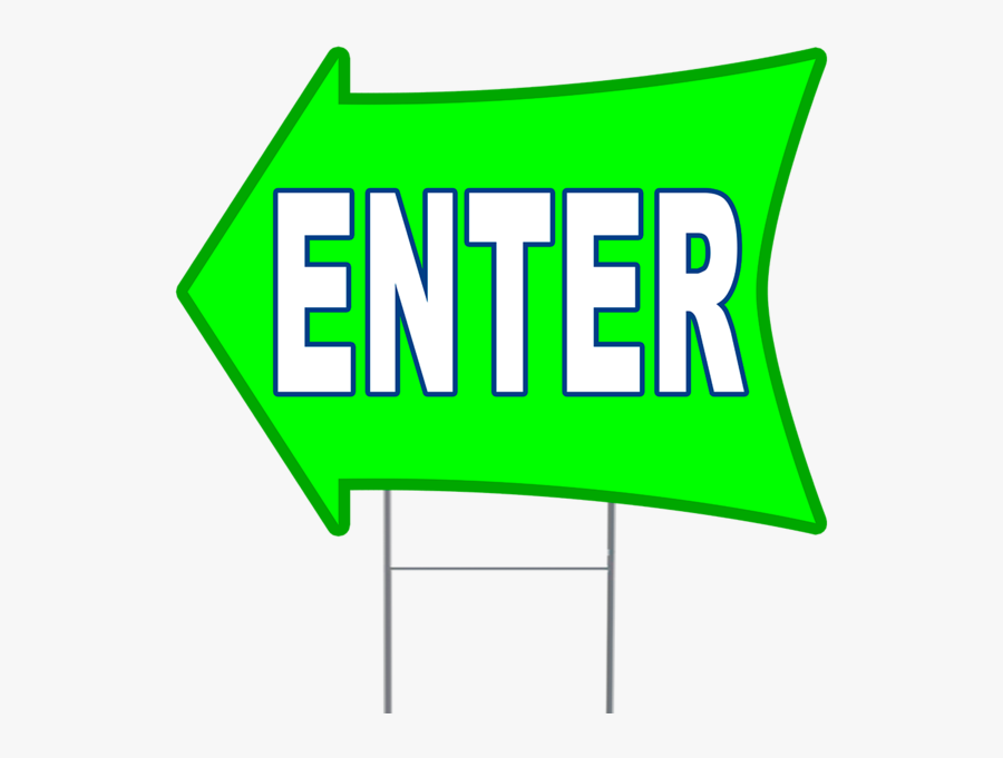 Enter 2 Sided Arrow Yard Sign, Transparent Clipart