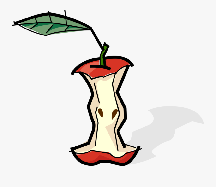 Apples Vector Eaten - Как Нарисовать Огрызок Яблока, Transparent Clipart