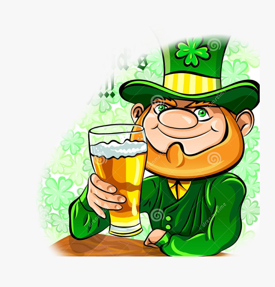 Let"s Celebrate - Leprechaun Drinking Beer, Transparent Clipart