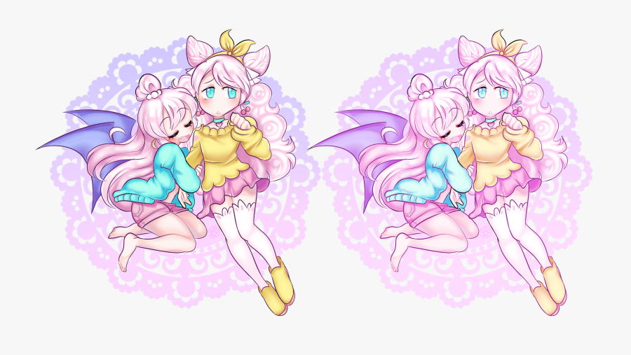 Pastel Siblings - Doily Texture, Transparent Clipart