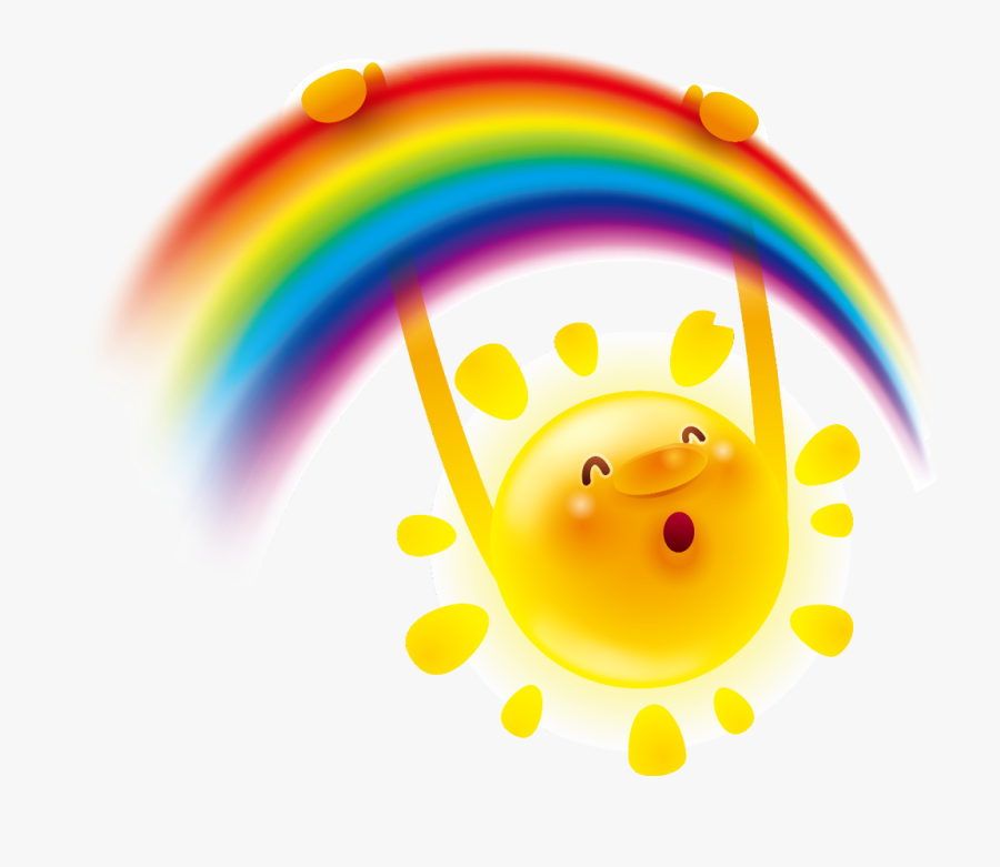 #ftestickers #clipart #cartoon #sun #rainbow #cute - Cartoon Sun Png Free, Transparent Clipart