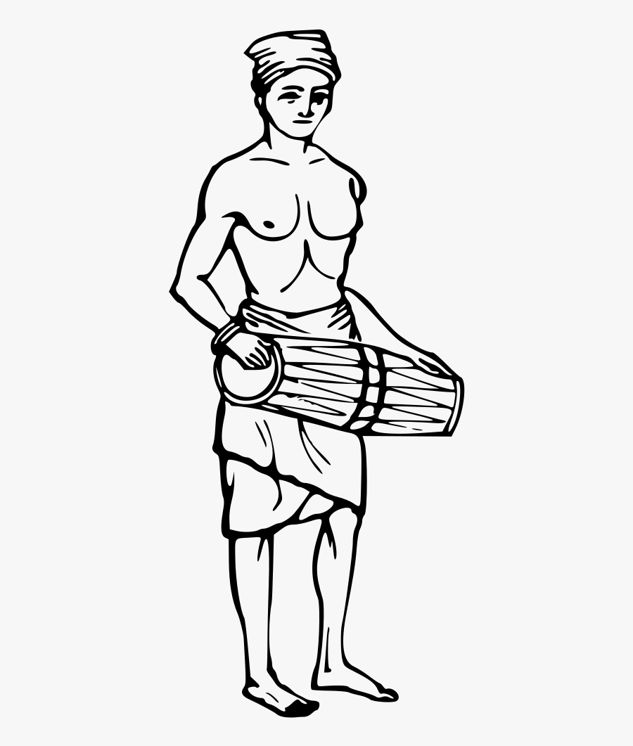 19th Century Sinhalese Drummer - Sri Lankan Dancing Drawing, Transparent Clipart