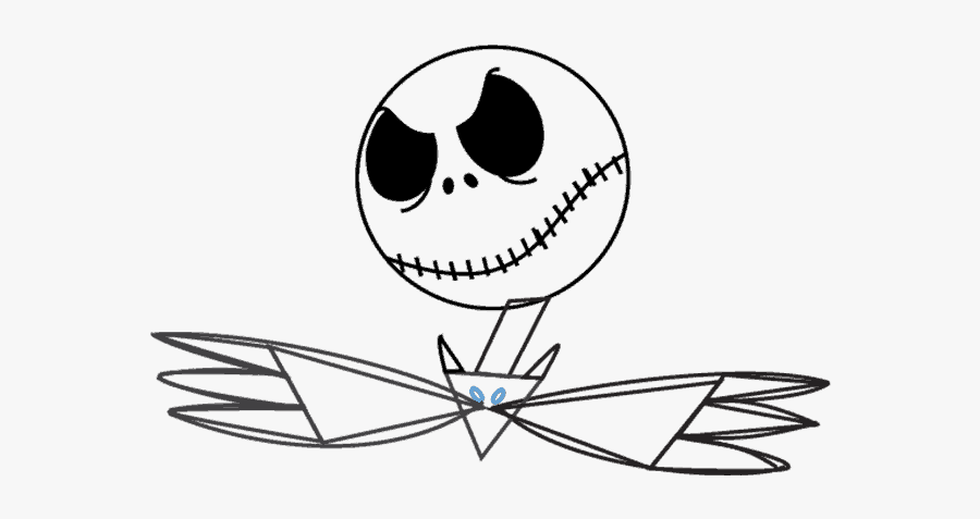 Jack Drawing Bow Tie - Jack Skellington Line Art, Transparent Clipart