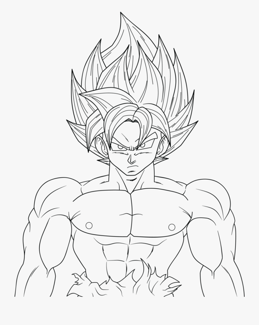 Dragon Ball Z Ultra Instinct Coloring Pages With Black - Easy Ultra Instinct Goku Drawing, Transparent Clipart