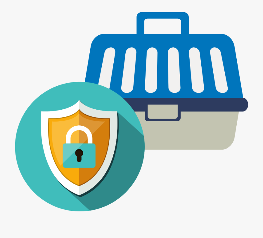 Shield Icon Protecting Animal Transport Cage, Transparent Clipart