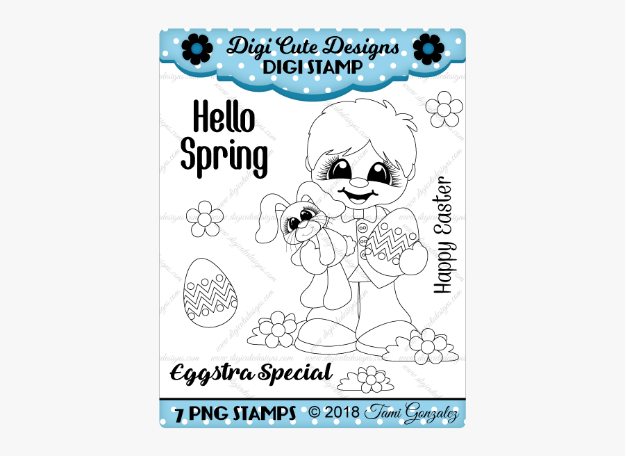 Easter Boy Digi Stamp-easter, Spring, Boy, Flower, - Independence Day, Transparent Clipart