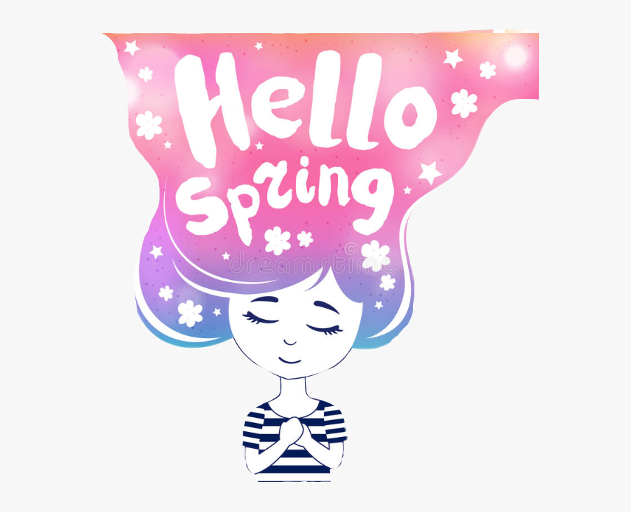 #hello #hellospring #spring #galaxy #galaxyhair #galaxygirl - Poster, Transparent Clipart