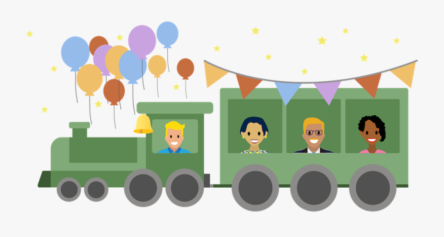 The Project Team Celebrates Go-live In The Club Car - Project Go Live Cartoon, Transparent Clipart