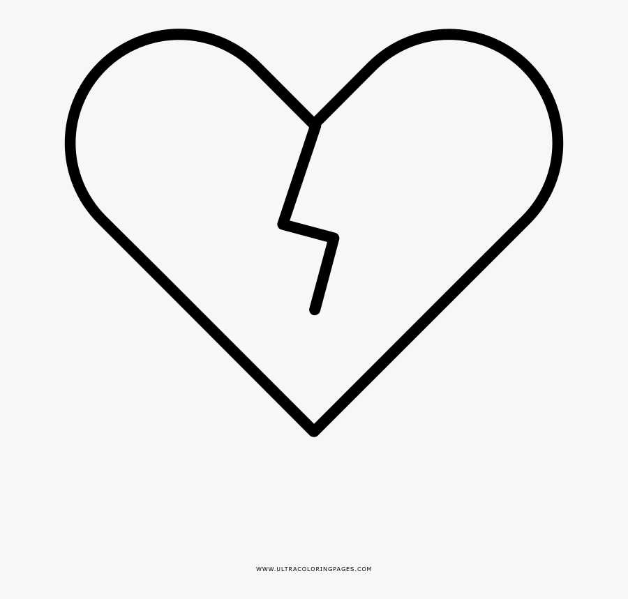 Heart Break Coloring Page - Heart, Transparent Clipart