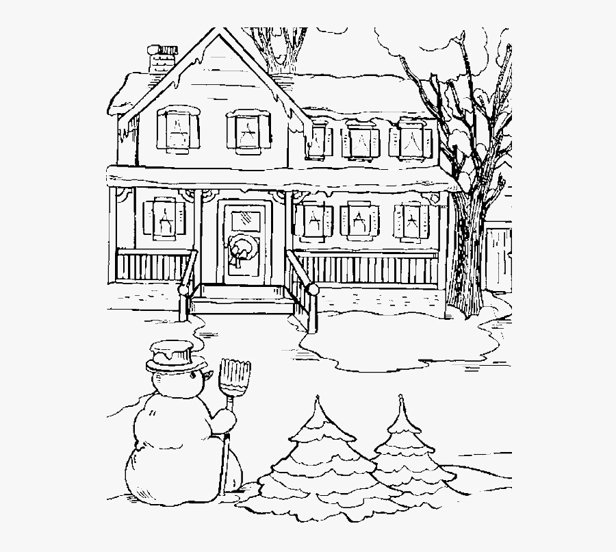 Drawing Of Snow House, Transparent Clipart