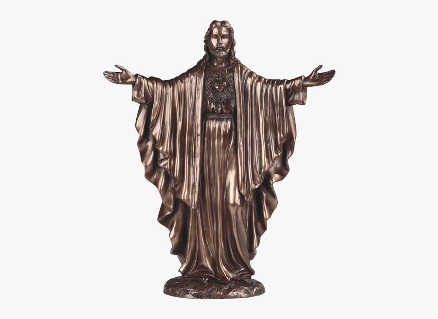 Bronze Sacred Heart Of Jesus Statue - Christ The Redeemer, Transparent Clipart
