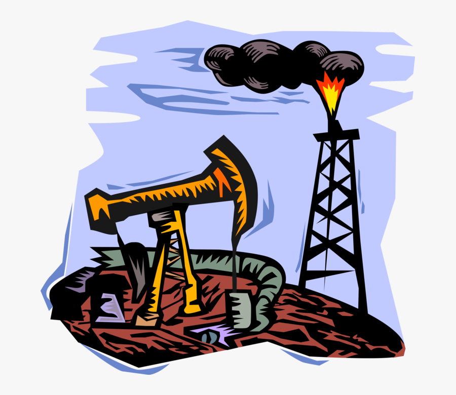 Well Derrick And Pump - Oil Drilling, Transparent Clipart