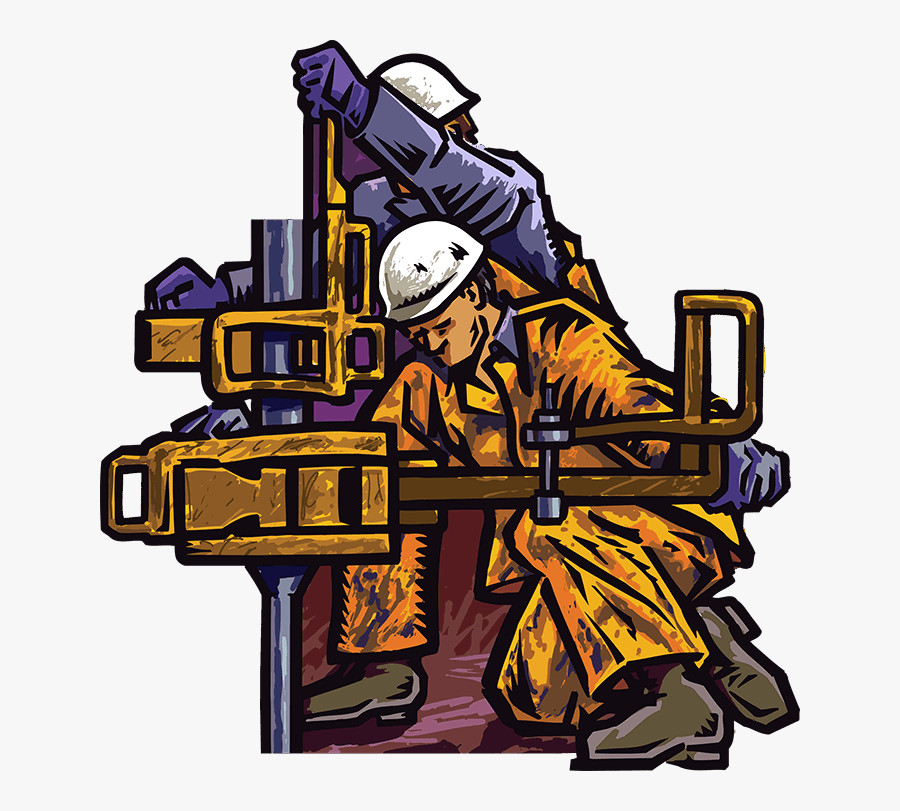 Drillers Hard Work - Vector Graphics, Transparent Clipart