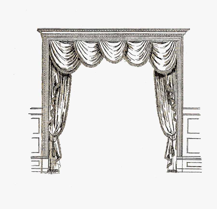 Open Door With Curtains Clip Arts - Curtain, Transparent Clipart