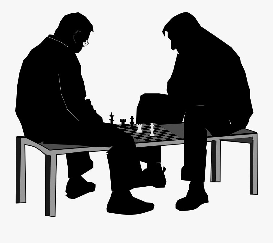 Big Image Png - Playing Chess Silhouette Png, Transparent Clipart