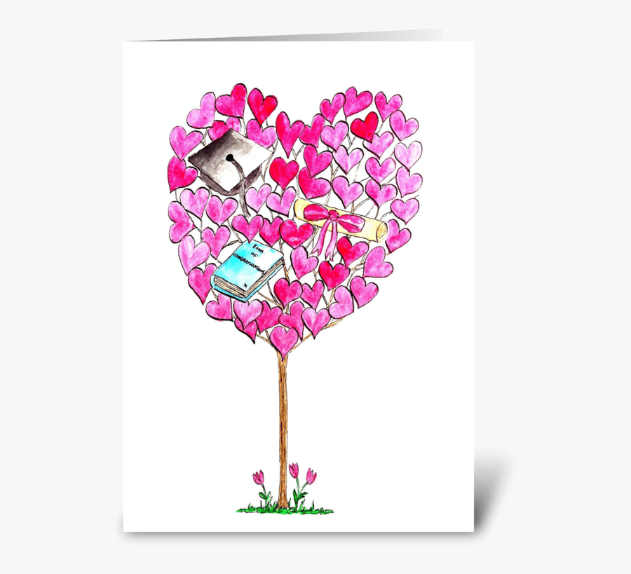 Graduation Tree Greeting Card - Heart, Transparent Clipart