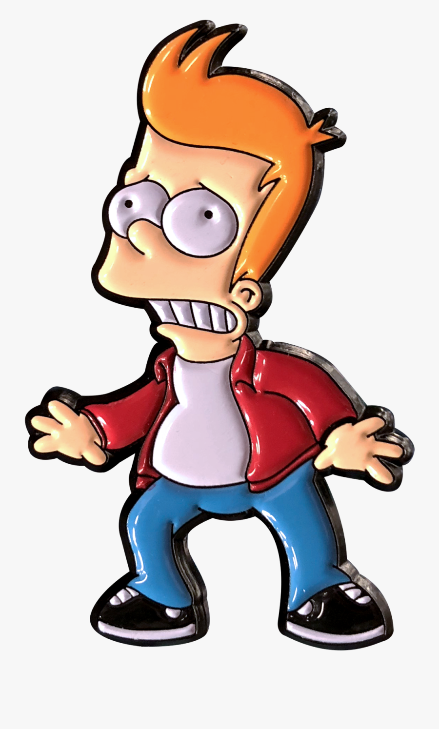 Thumbs Bart X Futurama Pin - Cartoon, Transparent Clipart