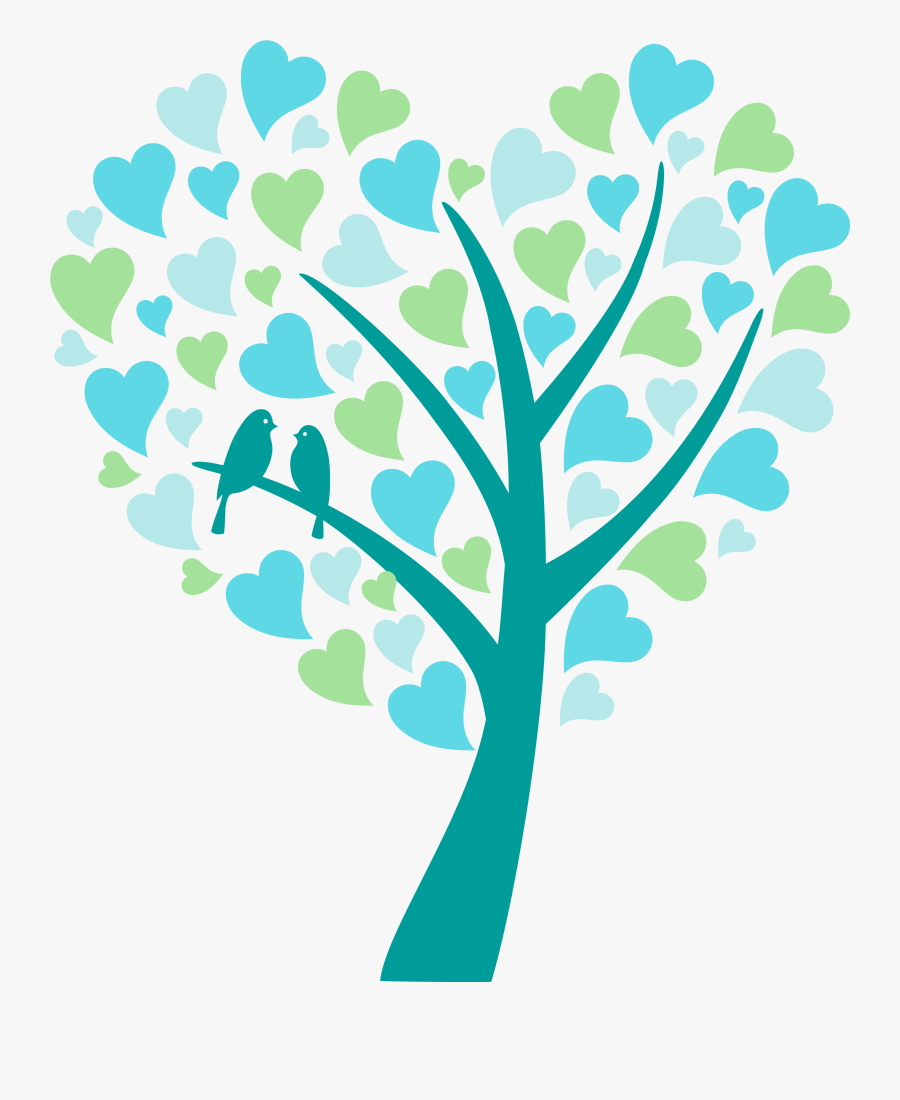 Bird Wedding Invitation Tree Heart - Tree Of Heart Cartoon, Transparent Clipart