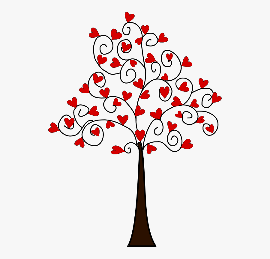 Heart Tree Clip Art - Dibujo De Arbol Con Corazones, Transparent Clipart