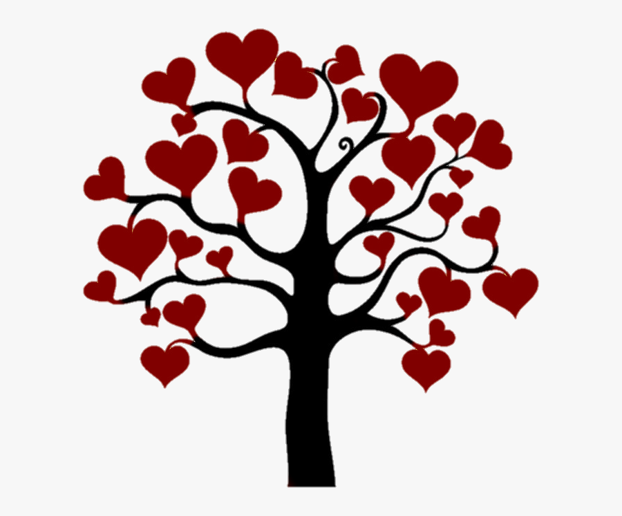 #tree #trees #black #red #heart #hearts - Gratitude For Kids, Transparent Clipart