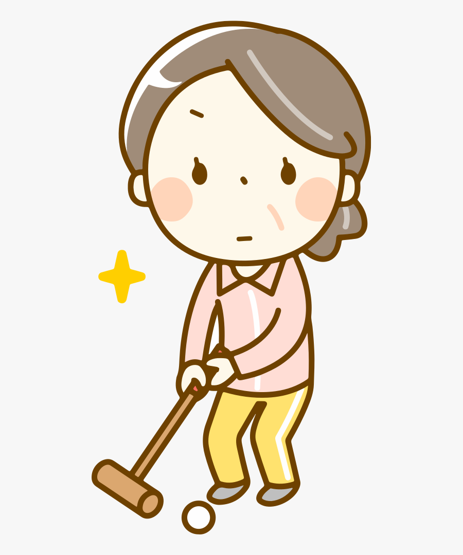 Female Croquet Player - Cute Flight Attendant Cartoon, Transparent Clipart
